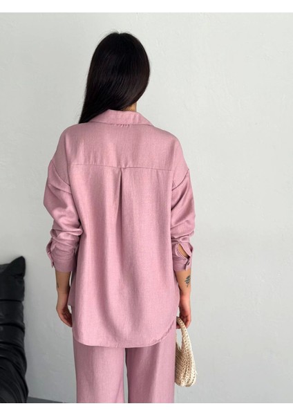 Gömlek Pantolon Ikili Takım - Toz Pembe