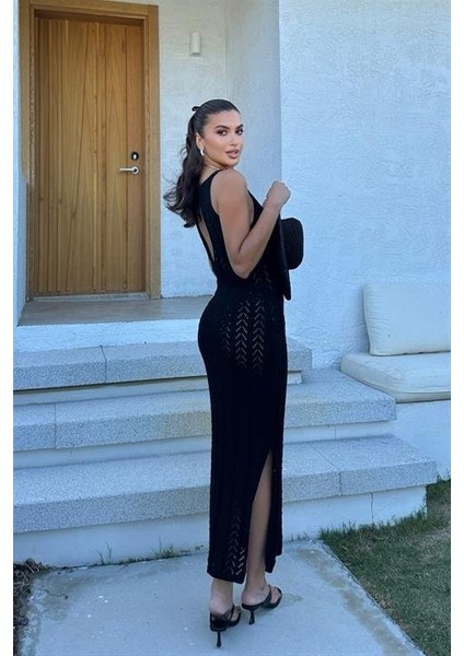 Rosalia Sırt Dekolteli Elbise 2761
