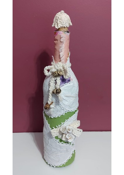 Yılbaşı El Yapım Şarap Şişe El Eşşiz Sanat Zanaatkar Güzellik Temalı Ev Mutlu Işçilik 1 Adet