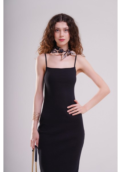 Kadın Siyah Askılı Uzun Elbise fiyatları