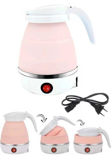 Katlanabilir Silikonlu Elektrikli Su Isıtıcısı Kamp Piknik Su Isıtıcı Taşınabilir Mini Kettle