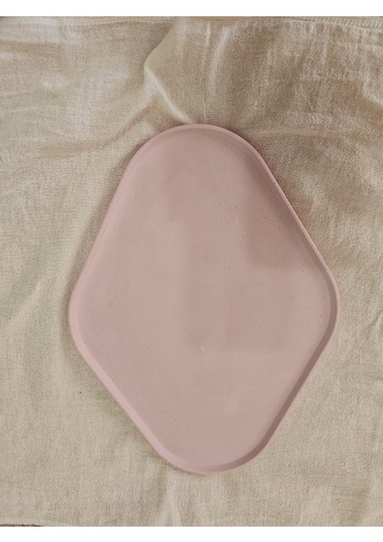Taş Tozu El Yapımı Nişanlık Sunumluk ve Mumluk Oval Dörtgen Tepsi – Şık Dekoratif Tasarım (30X23 Cm) modelleri