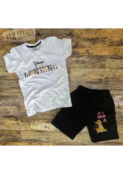Aslan Kral Lion King Detaylı Erkek Çocuk Şortlu Takım