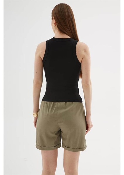 Taşlı Siyah Kadın Kolsuz T-Shirt 25Y0518K1 fırsatları