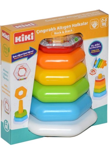 Nessiworld AE-1510 Kiki, Çıngıraklı Altıgen Halhalar / 0-3 Yaş