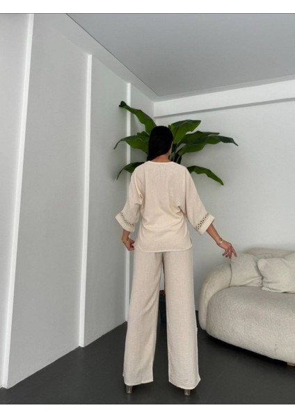 Kadın Keten Dantelli Üst-Alt Takım Elbise indirimleri