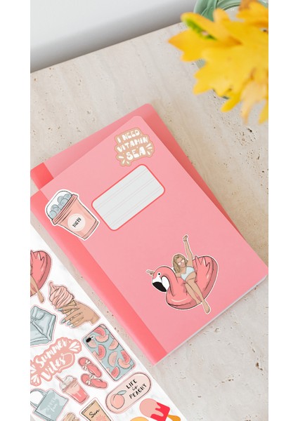 Summer Vibes Sticker Seti - Laptop, Telefon, Defter ve Günlükler Için Ideal (11X24 Cm)