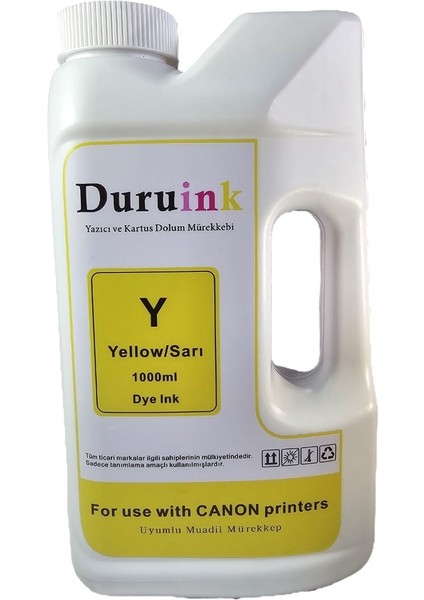 Duruınk Canon Yazıcılar Için Uyumlu Sarı/yellow Mürekkep 1 LTX20 Ad. 1 Koli