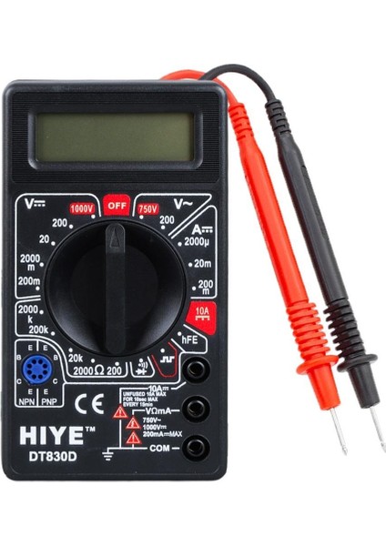 DT-830D Dijital Avometre Multimetre Ölçü Aleti