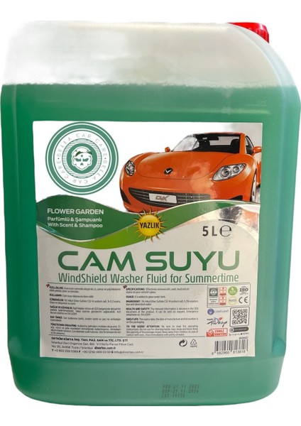 Cam Suyu 5 Lt Çiçek Bahçesi Parfümlü ve Şampuanlı Yazlık