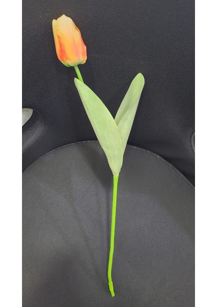 Yapay Dal Lale Tulipa Gesneriana Bitki Orange Gerçekçi Çiçek Tamamlayıcı Dekorasyon 45 cm 1 Adet