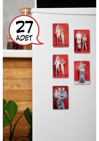 27 Adet Fotoğraflı Kişiye Özel Baskılı Çok Renkli Buzdolabı Magnet (6x9,2 cm )