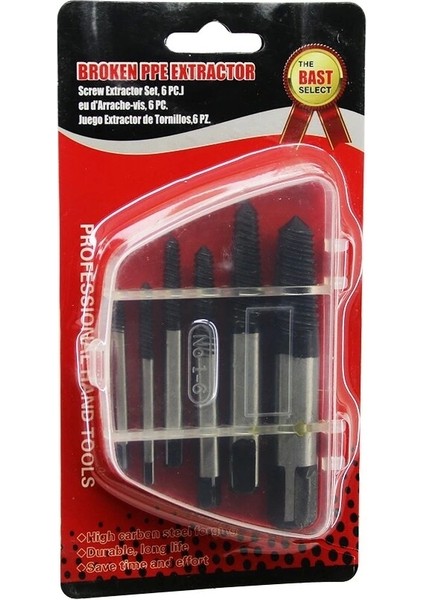 6 Pcs Hasarlı Vida Çıkarıcı Set - Sola Dönen Klavuz Uç (5047)
