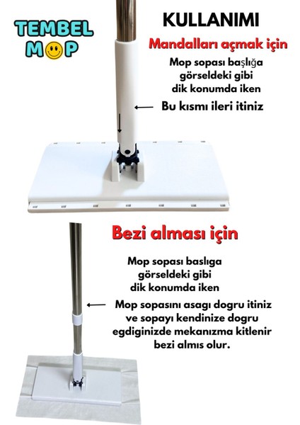 Tembel Mop Tüm Bezleri Kendi Alabilen Otomatik Mop Yüzey Temizlik Havlusu Kullan At Bezler Için