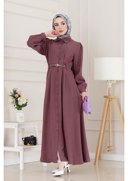 Kemerli Tensel Elbise-Gülkurusu fiyatları