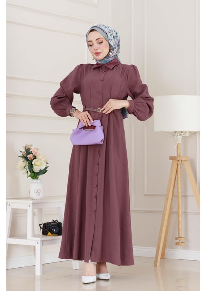 Kemerli Tensel Elbise-Gülkurusu modelleri