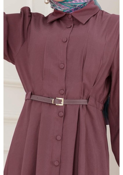 Kemerli Tensel Elbise-Gülkurusu fırsatları