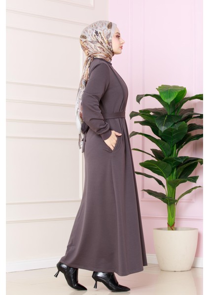 Pile Detaylı Elbise -Antrasit fiyatları