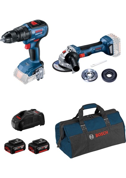 Pro-Mix Akülü Solo SET(GSR18V-50+GWS 180 SOLO+18V Başlangıç Seti 2X5.0AH+GAL1880CV+ÇANTA)