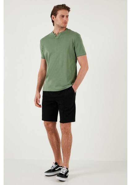 Pamuklu Düğme Detaylı Slim Fit V Yaka 3'lü Paket T Shirt Erkek T Shirt 5902122S3 indirimleri