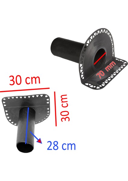Parapet Dik Iniş 70'lik Direnaj Hünisi Çatı Balkon Yağmur Su Tahliye Gider Borusu Oluk Adaptörü modelleri