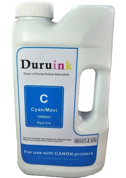 Duruınk Canon Yazıcılar Için Uyumlu Mavi/cyan Mürekkep 1 LTX20 Ad. 1 Koli