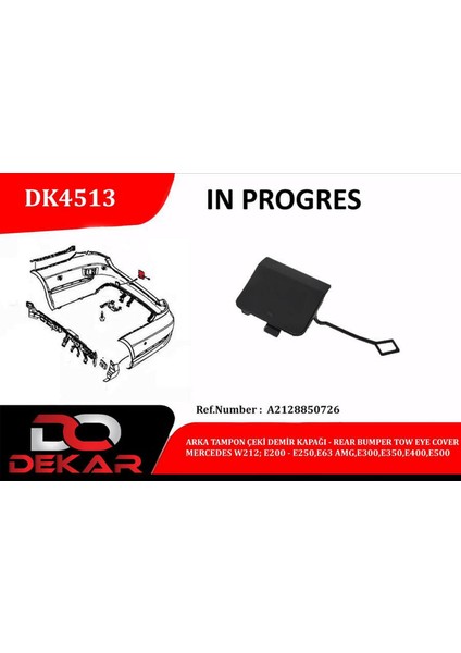 Arka Tampon Çeki Demir Kapaği Mercedes W212-E200-E250-E63-AMG-E300-E350 Gnzrz