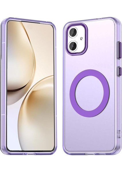 Samsung Galaxy A06 Kılıf Kamera Çıkıntılı Mat Magsafe Şarj Özellikli Kenarları Renkli Premium Sert Kapak