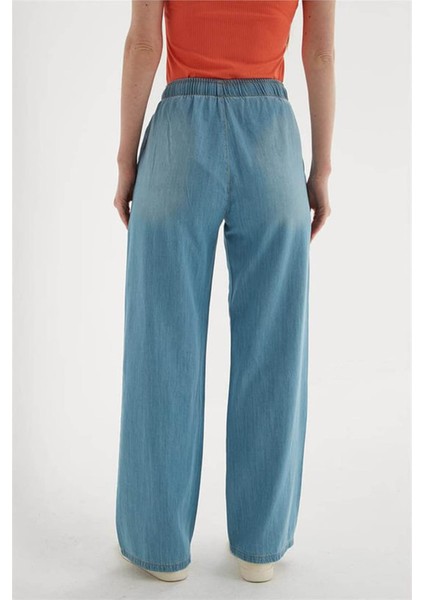 Lastikli Palazzo Açık Mavi Kadın Pantolon 25Y0225K1 modelleri