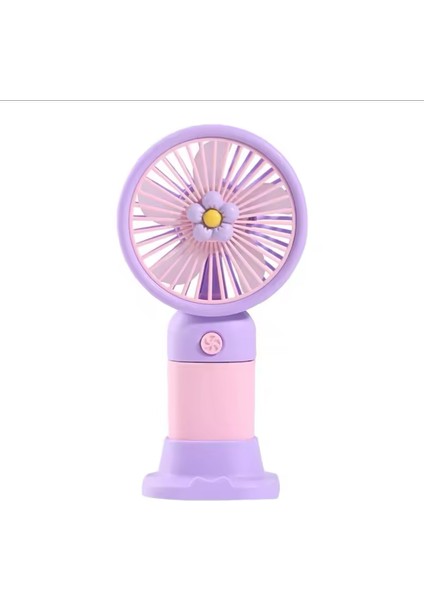 Avuç Içi Taşınabilir Şarjlı Mini Vantilatör El Fanı Mor-Pembe Vnt-05