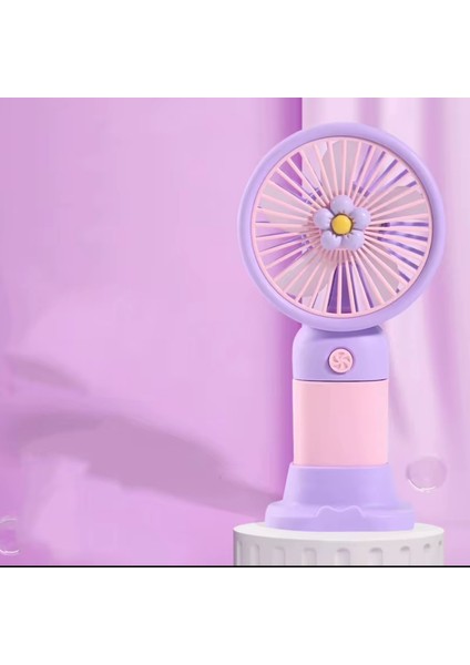 Avuç Içi Taşınabilir Şarjlı Mini Vantilatör El Fanı Mor-Pembe Vnt-05