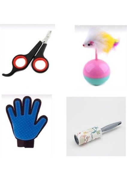 Kedi Tırnak Makası Eldiven Hacı Yatmaz ve Yıkanabilir Rulo 4 Lü Set