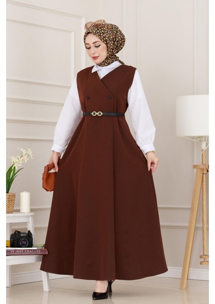 Düğme Detaylı Kemerli Jile-Kahverengi fiyatları