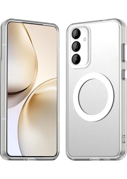 Samsung Galaxy A55 Kılıf Kamera Çıkıntılı Mat Magsafe Şarj Özellikli Kenarları Renkli Şeffaf Premium Sert Kapak