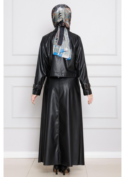 Ceketli Deri Takım-Siyah indirimleri