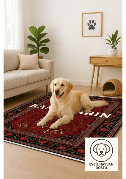 Kanatların Var Yazılı Halı – Kaymaz & Makinede Yıkanabilir | Evcil ve Bebek Dostu | Klasik Motifli indirimleri