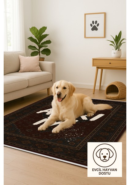 Klasik Motifli "aşırı Iyi" Halı – Retro Yazılı Tasarım | Kaymaz, Yıkanabilir, Robot Süpürge Uyumlu indirimleri