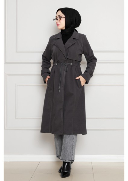 Cepken Detaylı Beli Tünelli Kaşe Kap-Antrasit