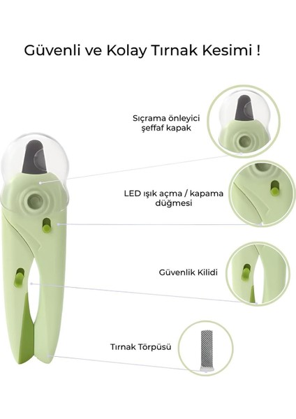 Işıklı Kedi Köpek Tırnak Makası Törpü - Sıçrama Önleyici Güvenli Kesim - 1 Adet fiyatları