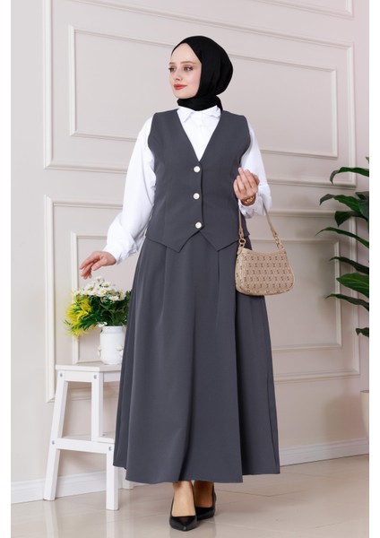 Cemre Yelekli Ikili Takım-Antrasit