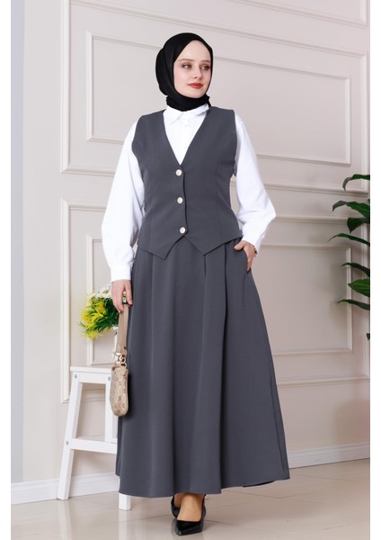 Cemre Yelekli Ikili Takım-Antrasit fiyatları