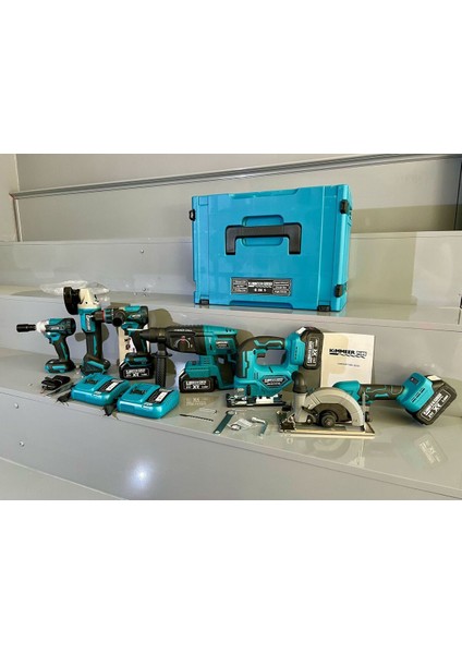 Kimmeer Plus 21V 3.0AH Kömürsüz 6'lı Set Matkap Hilti Taşlama Somun Sıkma Dekupaj ve Daire Testere modelleri
