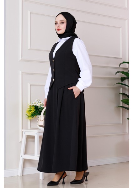 Cemre Yelekli Ikili Takım-Siyah fiyatları