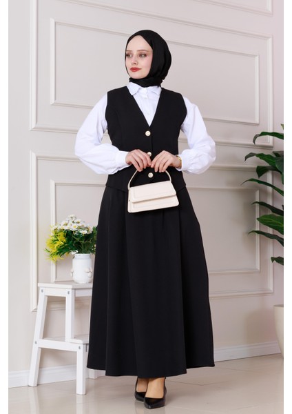 Cemre Yelekli Ikili Takım-Siyah modelleri