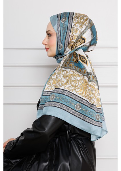 Versace Desenli Hint Ipeği Şal-Mint Yeşili modelleri