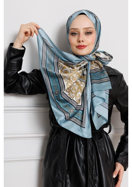 Versace Desenli Hint Ipeği Şal-Mint Yeşili fırsatları