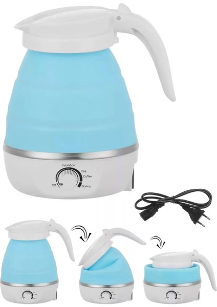 Katlanabilir Silikonlu Elektrikli Su Isıtıcısı Kamp Piknik Su Isıtıcı Taşınabilir Mini Kettle