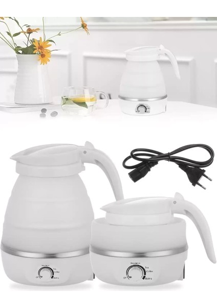 Katlanabilir Silikonlu Elektrikli Su Isıtıcısı Kamp Piknik Su Isıtıcı Taşınabilir Mini Kettle