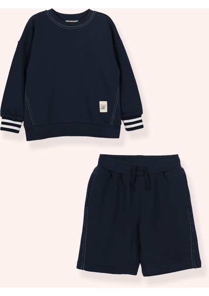 Erkek Çocuk Yumuşak Dokulu 2'li Lacivert Takım