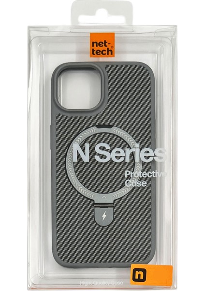 Apple iPhone 13 Uyumlu Magnetic Carbon Arka Koruma Kılıf
